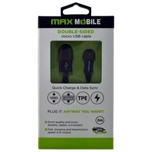 MM data kabel micro USB double sided flat 2m