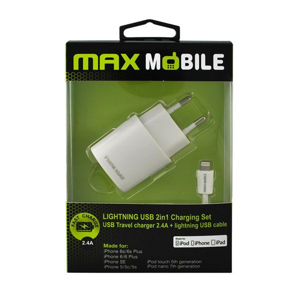MM punjač set 2u1 I-Phone 5/6/7, iPad 2.4A MFI Apple