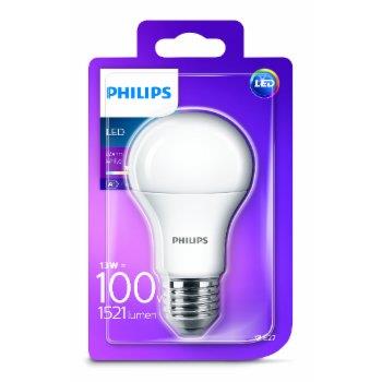Žarulja LED Philips E27, A60 topla 13W mutna